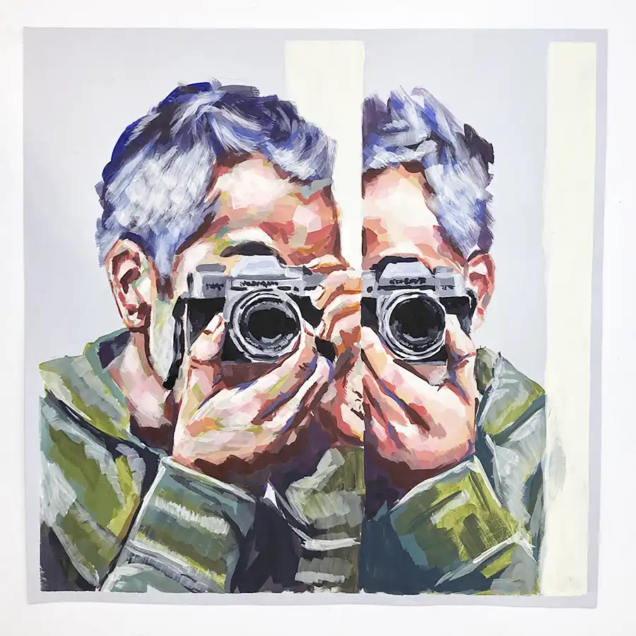 Entrelazado Autorretrato Fotógrafo Pintor 2