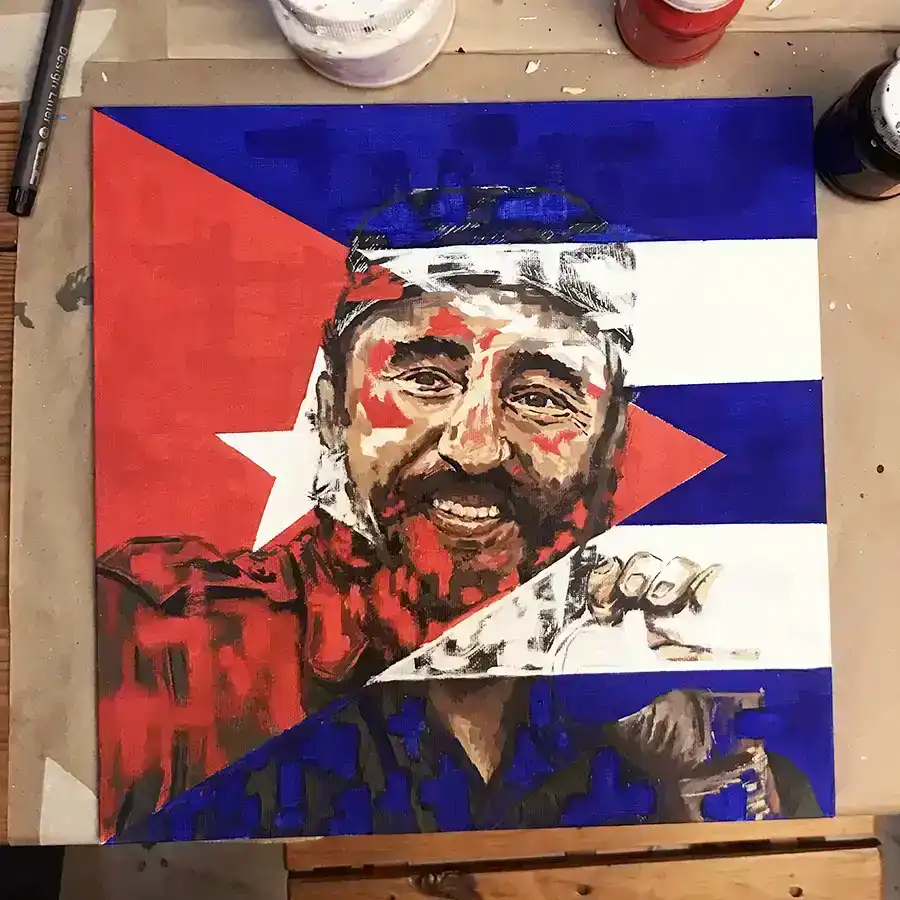 Fidel Castro Acrílico 4