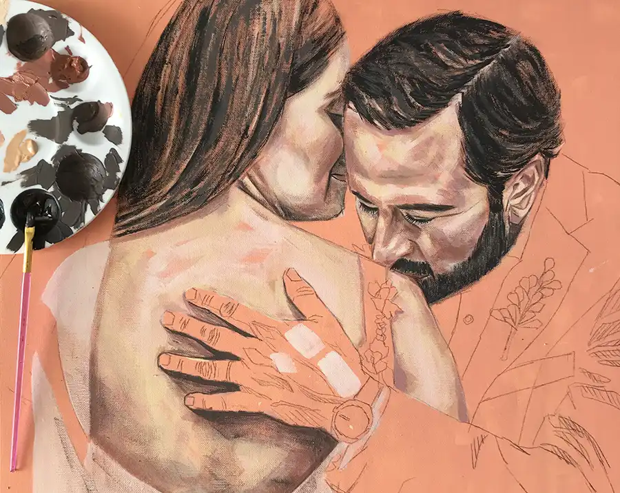 Sofía y Alain Acrílico 4