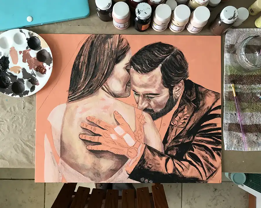 Sofía y Alain Acrílico 5