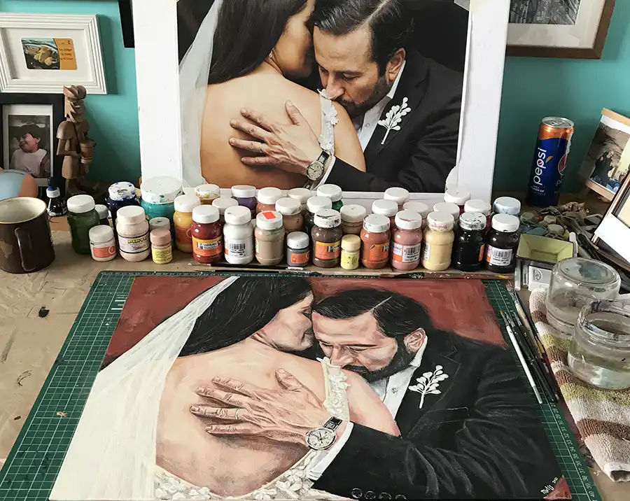 Sofía y Alain Acrílico 6
